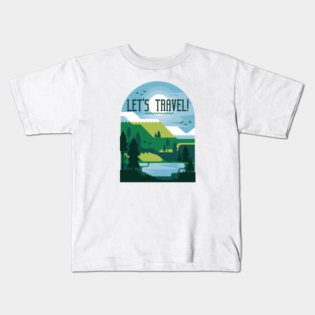 Outdoor Travel Design Kids T-Shirt by LR_Collections